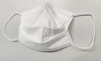 White protective hygenic mask isolated backgrounds for doctors and patient from virus biological infection and PM2.5 dust, pandemic news