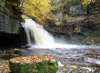 Side view of Cauldron Falls, West Burton Yorkshire Dales 