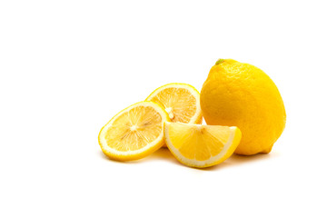 Fresh lemon isolated on white background. Food and healthy concept.