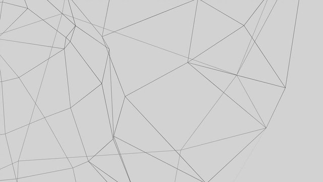 Messed lines movement. Weird motion design with abstract graphic silhouettes. Animated black shapes on grey background. Confused wireframe network.