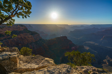 sunset at the hopi point in grand canyon national park, arizona, usa