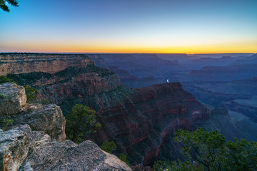 sunset at the hopi point in grand canyon national park, arizona, usa