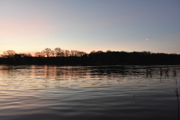 sunset over lake