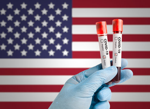 coronavirus concept with united states flag