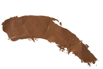 Cosmetic concealer smear strokes isolated on white background, tone cream smudged Corrector texture. Make Up.