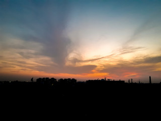 sunset over field