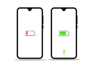 Phone battery icon on white background.