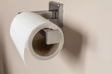 Toilet paper running out on chrome hanger