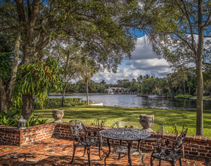 backyard view of the new river Fort Lauderdale FL - obrazy, fototapety, plakaty