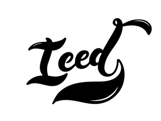 Iced. The name of the type of coffee. Hand drawn lettering. Vector illustration. Illustration is great for restaurant or cafe menu design