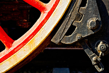 Steam locomotive wheel braking system. The history of railway transport.