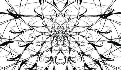 Obraz premium Circular artistic explosion texture. Distressed uneven grunge background. Abstract vector illustration. Overlay to create interesting effect and depth. Isolated on white background.
