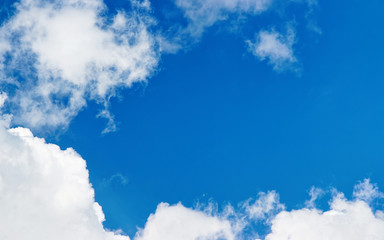 Blue sky and white cloud background