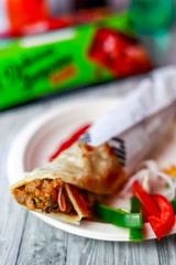 Aloo (Potato) Fry Roll served in a plate