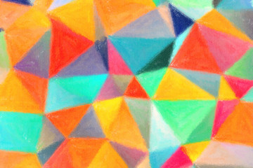 Blue, yellow, green and pink Wax Crayon paint background.
