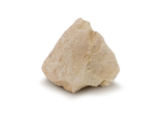 Pumice stone isolated on white background. A pumice stone is formed when lava and water mix together. It's a light-yet-abrasive stone used to remove dry, dead skin.