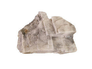 marble stone isolated on white background. Marble is a metamorphic rock composed of recrystallized carbonate minerals, most commonly calcite or dolomite.