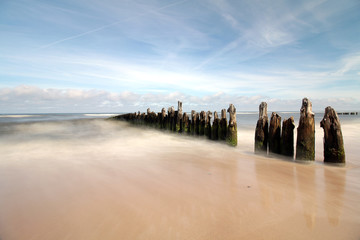 Fototapeta Falochrony, plaża morze bałtyckie obraz
