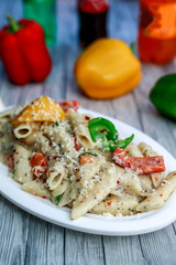 Cheese white sauce pasta