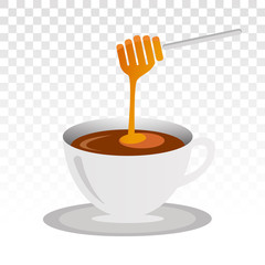 A cup of honey drink vector icon for food apps and websites - obrazy, fototapety, plakaty