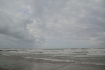 The great beach on a stormy day