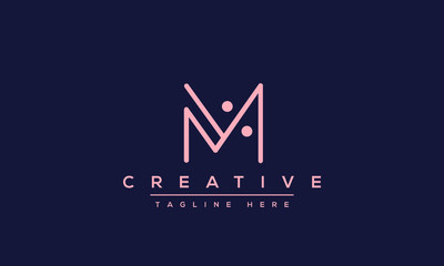 Unique modern creative elegant Letter M logo design or MM initials vector monogram symbol.