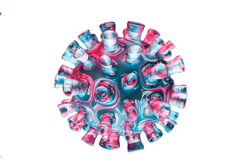 3d illustration of coronaviruses flying isolated on white background close up