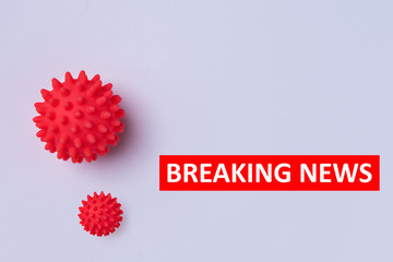 Abstract virus strain model of Novel coronavirus 2019-nCoV on white