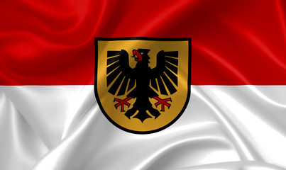 Obraz premium Waving Flag of Dortmund in Germany Illustration
