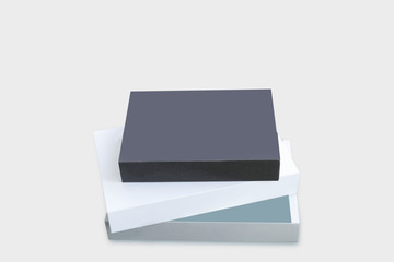 blank box isolated on white background - Stack of books on white background