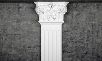 top of an antique column ere concrete wall
