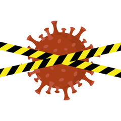 virus hazard zone with warning tape vector illustration EPS10