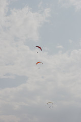 paragliders in the sky