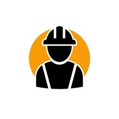 Worker icon. Engineer Profile sign. Male Person silhouette symbol