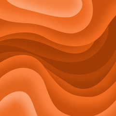 Minimal orange paper cut template. Modern background with differently colored layers