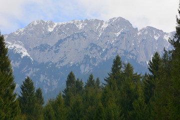 Piatra Craiului, landscape in Carpathian Mountains, Transylvania,  which belongs to the South Romanian Carpathians.