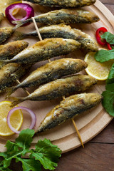 Fried horse mackerel 