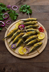 Fried horse mackerel 