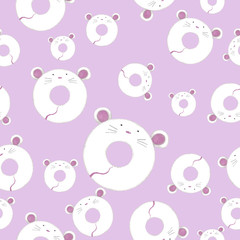 Obraz premium Cute mouse pink pattern papers