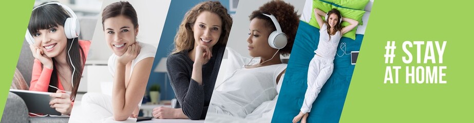 Stay at home social media awareness campaign for coronavirus prevention