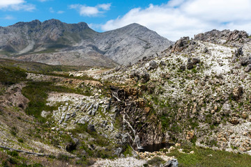 Kogelberg, western Cape, South Africa. Dec 2019. Waterfall draining into a small waterhole.