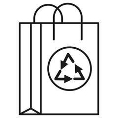 Eco friendly paper bag icon