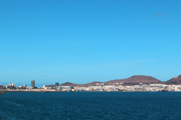 Las Palmas de Gran Canaria city skyline in a clear and beautiful day