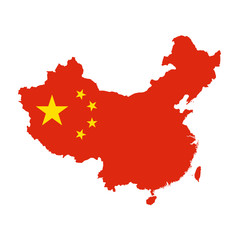 Vector illustration of China flag map. Vector map.