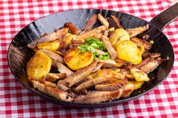 austrian potato groestl in a pan