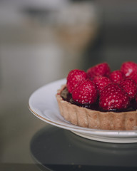 tarta gourmet de frambuesas individual