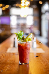 Bloody Mary cocktail at brunch in restaurant