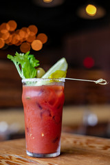 Bloody Mary cocktail at brunch in restaurant