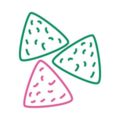 delicious mexican nachos line style icon