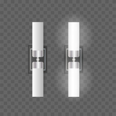 Realistic wall vector lamp. Light fixture. Element for the design of houses, apartments and rooms.